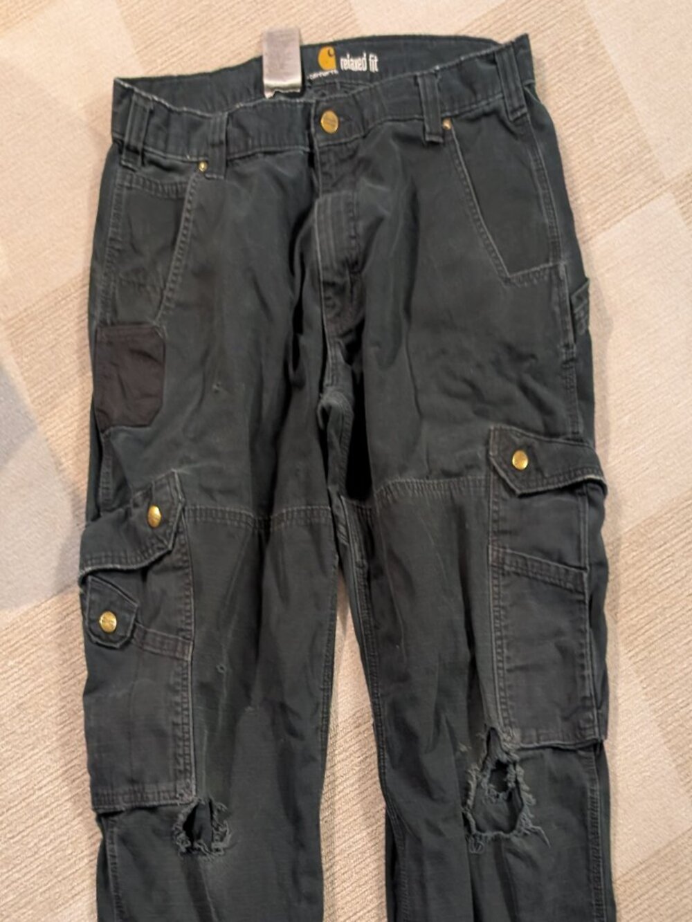 Thrashed Carhartt ripstop cargo pants